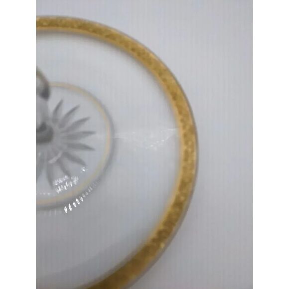 Vintage serving tray clear  glass gold trim handle   tidbit candy entertaining - Picture 7 of 10